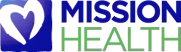A heart shape on the left, with the word "Mission" in blue and "Health" in green on the right