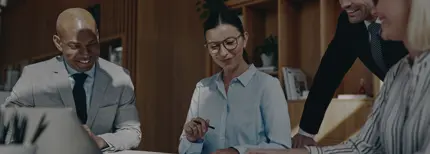 People at work sitting and talking