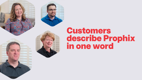 Thumbnail: "Customers describe Prophix in one word"