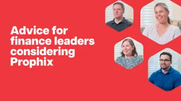 Thumbnail: "Advice for finance leaders considering Prophix"