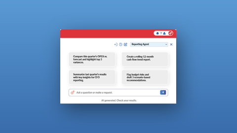 Screenshot of reporting agent chat box