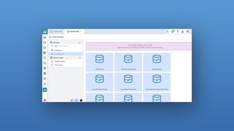 Screenshot of action log