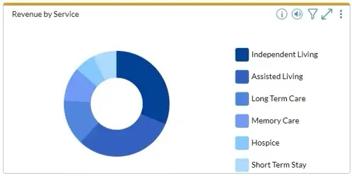 Pie chart showing Revenue by Service