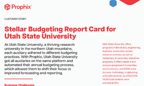 Stellaire budgetteringsrapportkaart voor Utah State University - omslagafbeelding