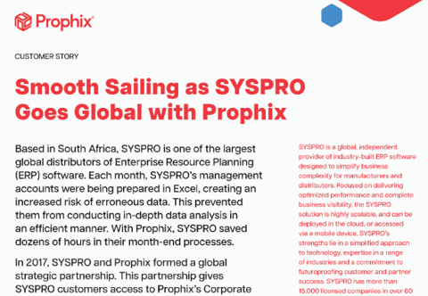 Smooth sailing as SYSPRO goes global with Prophix - Cover Image