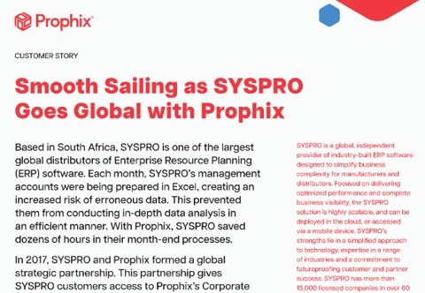 Navigation en douceur alors que SYSPRO se lance  l?international avec Prophix - Image de couverture