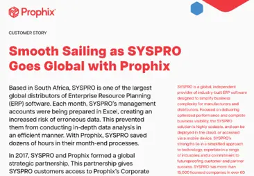 Reibungslose Fahrt, wenn SYSPRO mit Prophix global wird - Titelbild