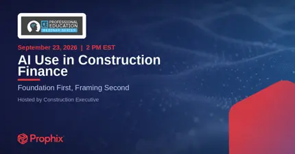 Prophix webinar construction finance card