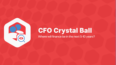 White text on a red background displaying 'CFO Crystal Ball'