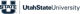 Utah state university logo in dark blue text