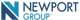 Logo de l'entreprise Newport Group en texte bleu fonc et bleu clair
