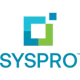 Syspro Firmenlogo in blauer Schrift