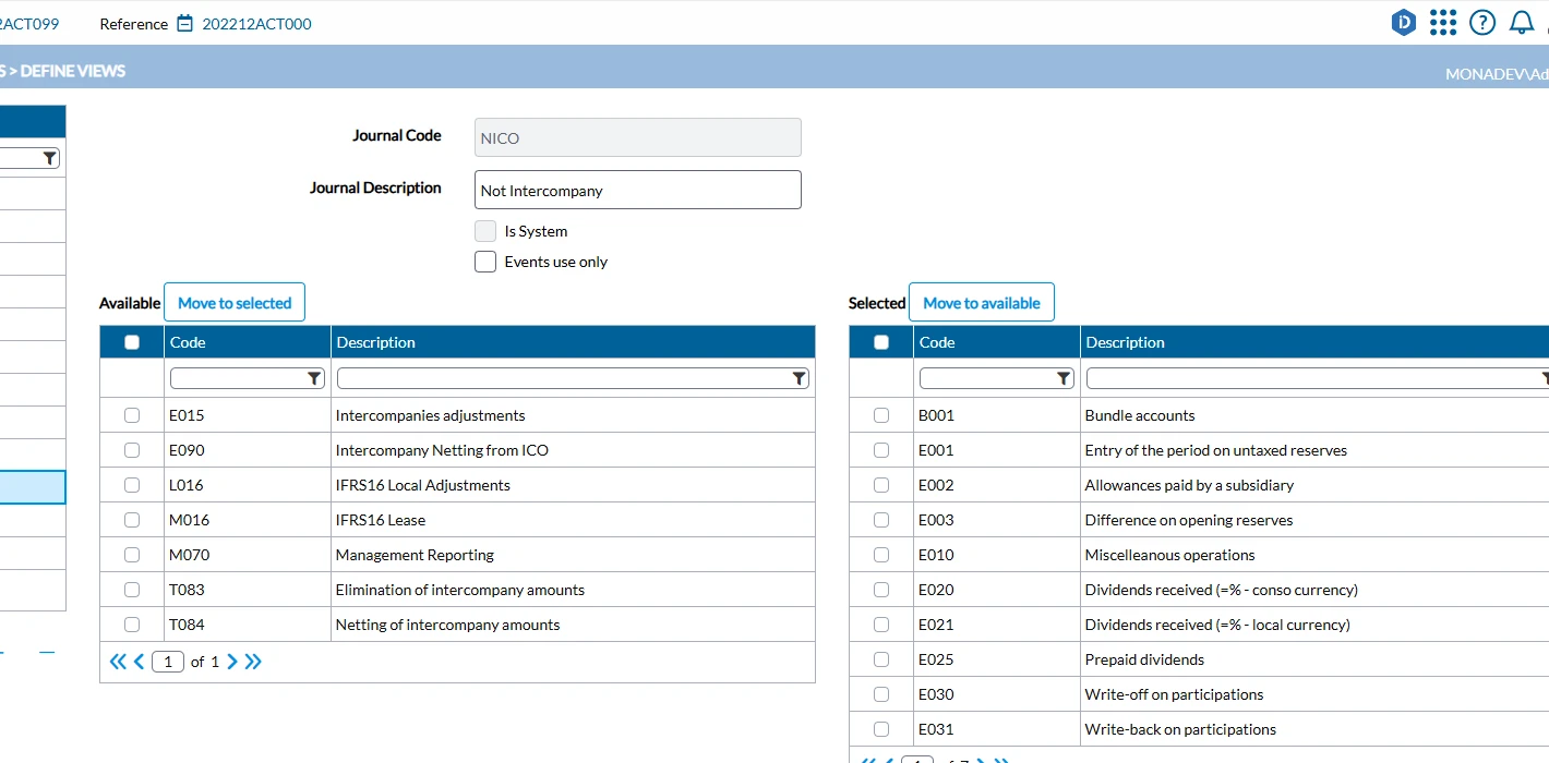 Journal View Management Reporting Screenshot