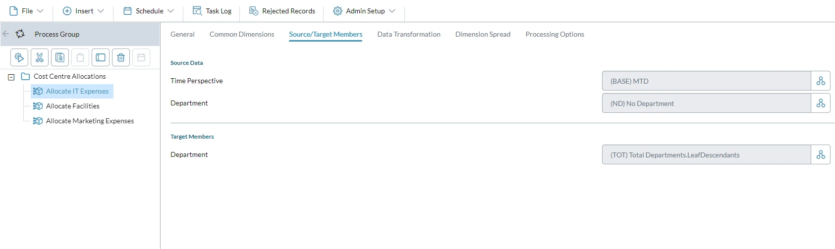 Cost Center Allocations Screenshot 02
