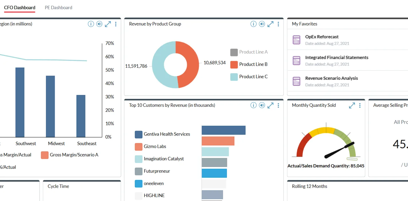 Executive Summary CFO Dashboard Screenshot 1
