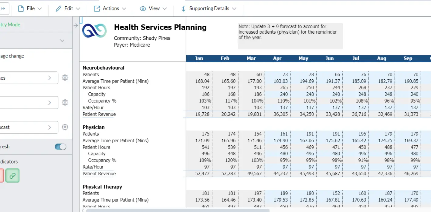 Health Services Planning Screenshot 02B