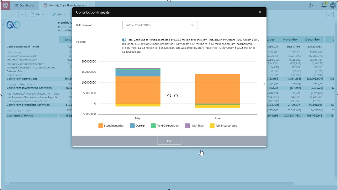 Indirect Cahsflow Statement Screenshot - Data Visualization 02