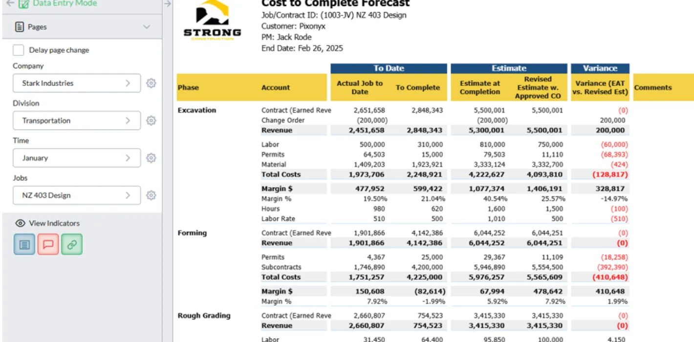A Project Planning 5 Cost To Comeplete Forecast Screenshot