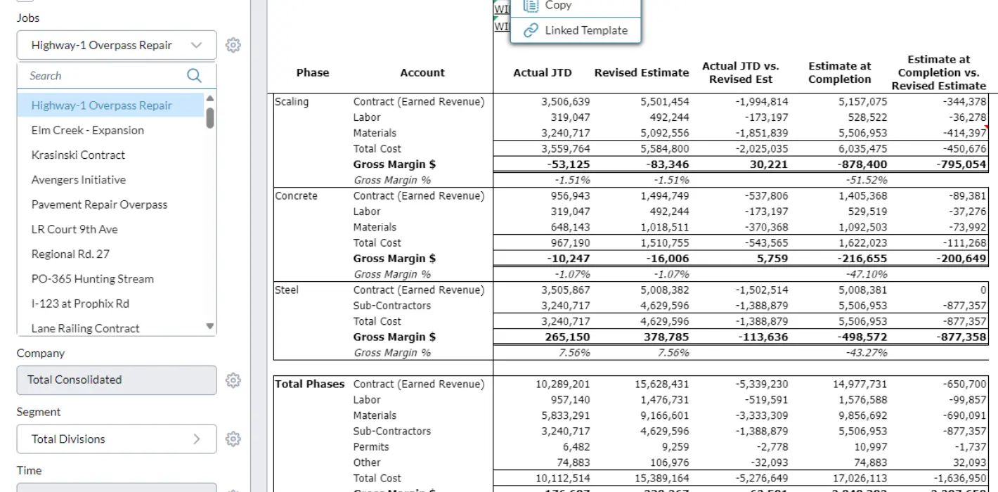 Job Cost Report 6 Screenshot
