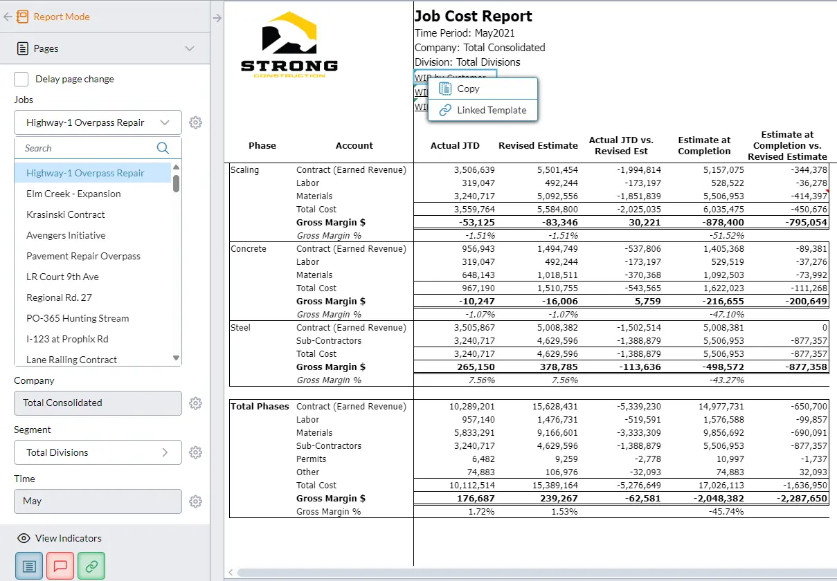 Job Cost Report 6 Screenshot