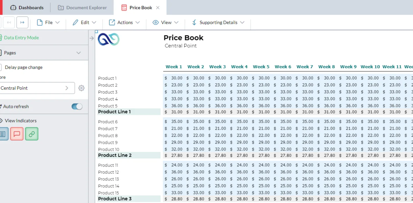 Location Revenue Commission Planning 1 Price Book Screenshot