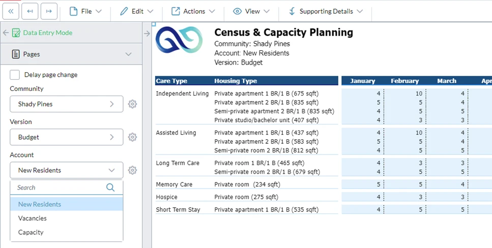 Meal Planning 3 Census And Capacity Planning Screenshot