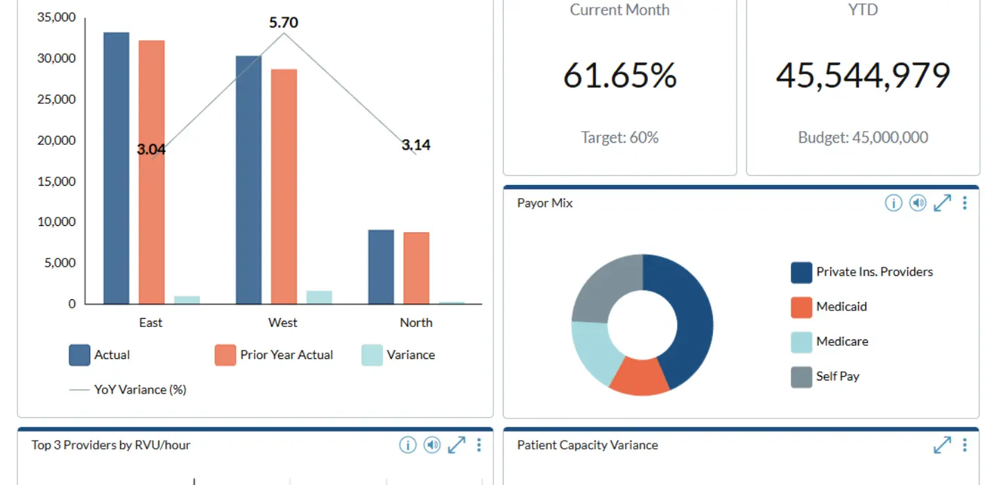 Healthcare dashboard screenshot