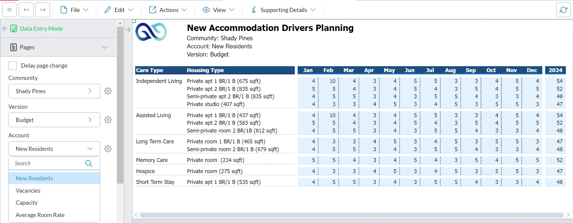 New accommodations driver planning screenshot