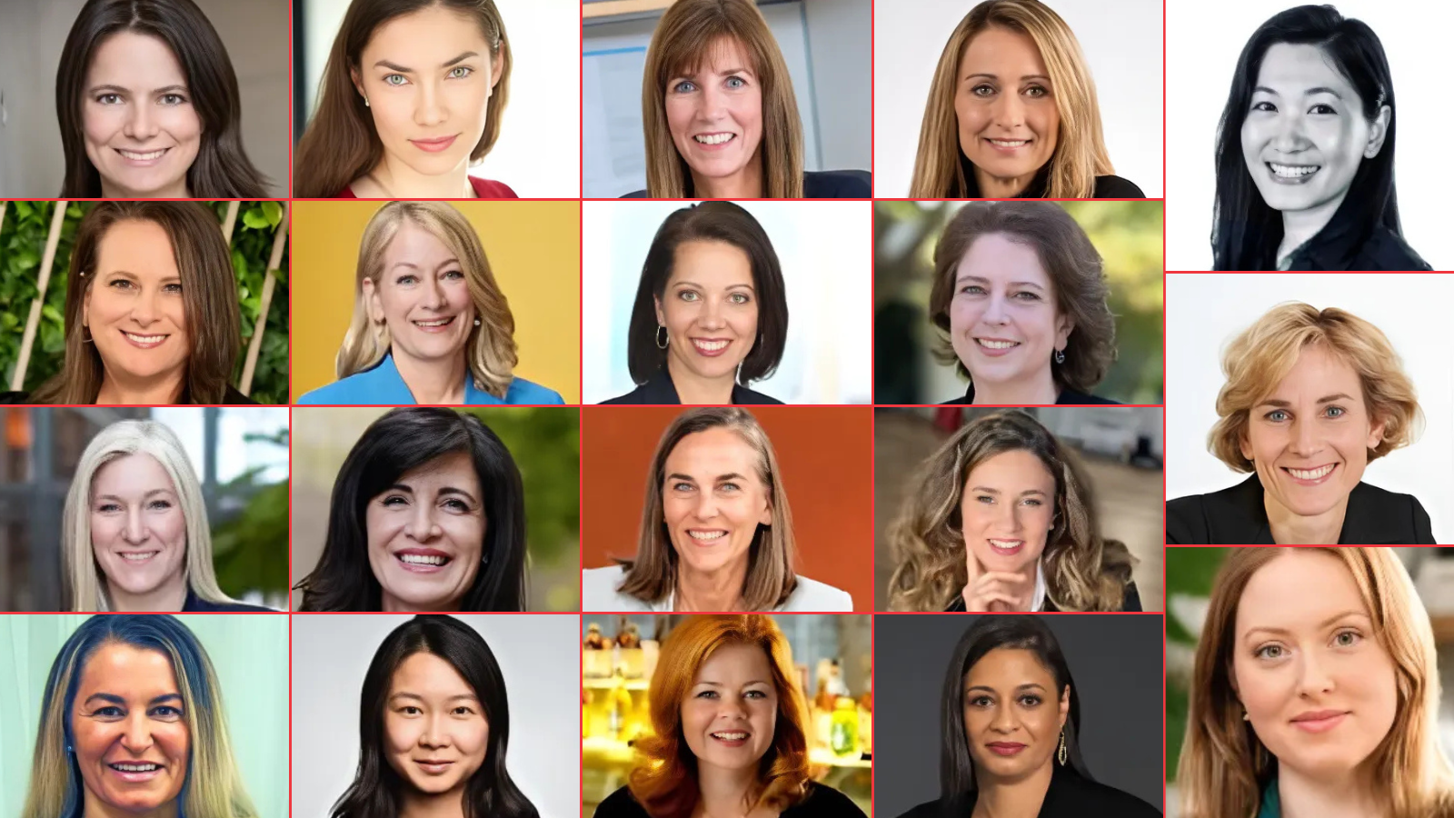 Women Leaders in Finance to Watch in 2025 A collage and composite of working women