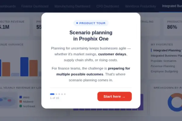 Scenario Planning Interactive Product Tour